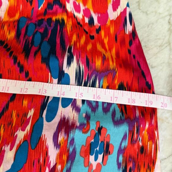 Belle BADGLEY MISCHKA Ikat Sheath Dress, Orange Pink Multi-color size 10 cotton - Picture 9 of 11